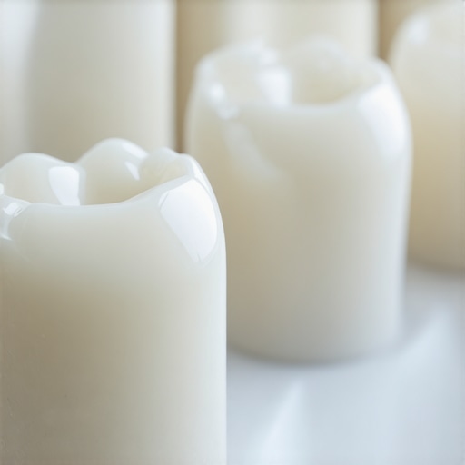 High-quality porcelain veneers showing light translucency for a natural look.