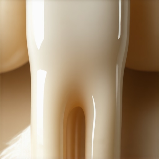 Natural porcelain veneer translucency and texture Close up of a natural-looking porcelain veneer showing translucency.