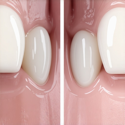 Natural vs Opaque Veneer Comparison A close up of dental veneers showing the difference between natural translucency and a flat opaque finish.