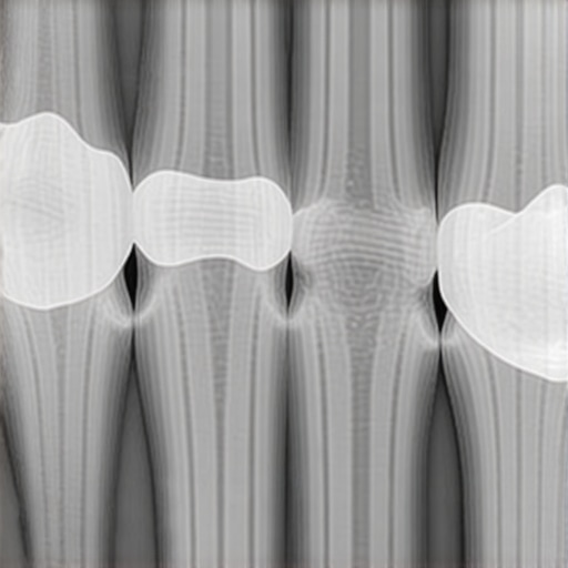 Digital dental X-ray showing impacted wisdom teeth