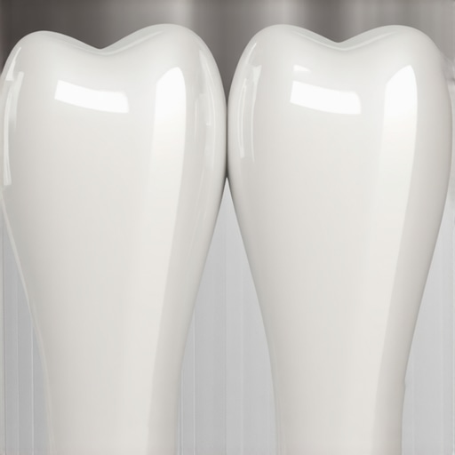 Macro view of a dental crown and gum line showing a smooth restoration margin to prevent floss snagging