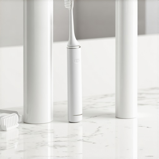 Professional Dental Maintenance Tools Electric toothbrush, water flosser, and night guard for dental implant and veneer care.