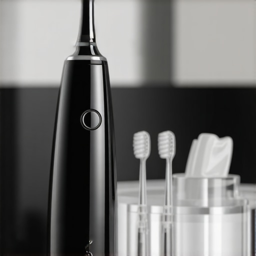 Professional Dental Maintenance Tools A collection of advanced dental tools including an electric toothbrush and water flosser for veneer and implant maintenance.