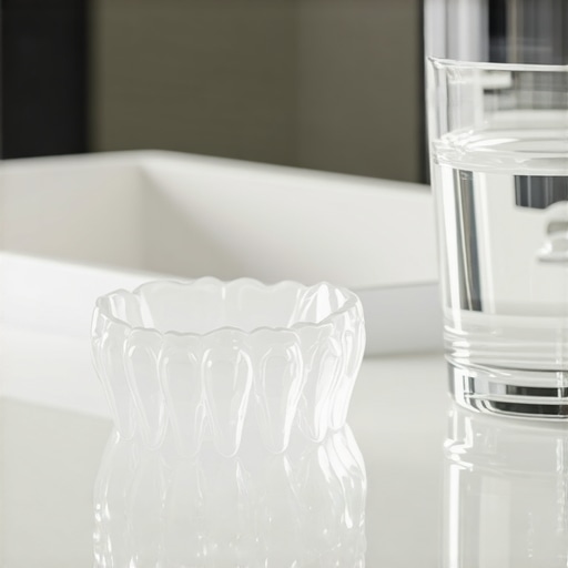A custom acrylic night guard designed to protect porcelain veneers from grinding.