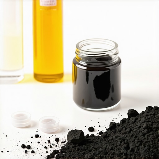 Professional Whitening vs DIY Charcoal Close up of dental whitening tools and charcoal powder