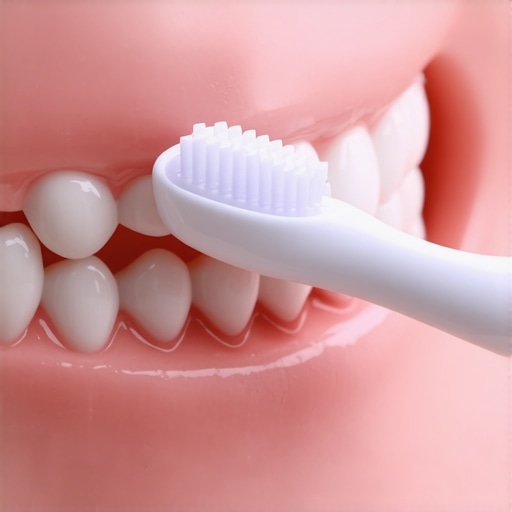 Proper 45-Degree Brushing Technique for Gum Health A demonstration of the correct 45-degree angle for toothbrushing to prevent and manage gum recession.