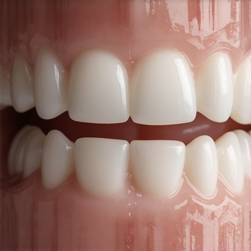 Macro shot of a dental veneer showing natural translucency and shape