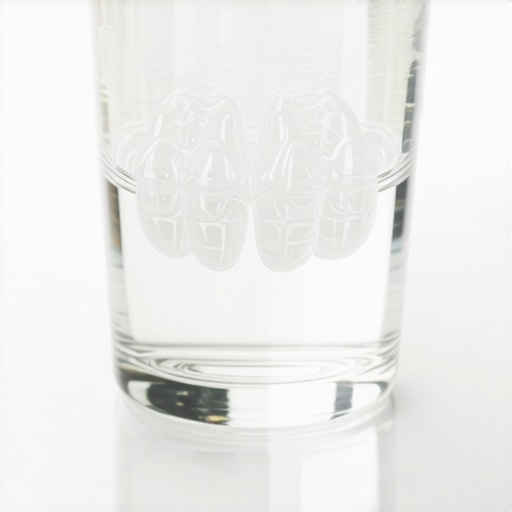 Safe Cleaning Soak for Clear Aligners Close up of a clear aligner tray being cleaned in a glass of bubbling solution to remove yellow stains.