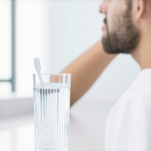 Soothing Gums After Deep Cleaning Using a cold compress and soft toothbrush to manage gum irritation after a dental visit.