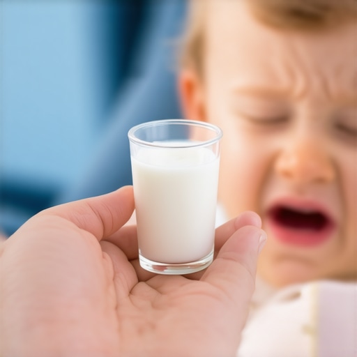 Storing a knocked-out tooth in milk A tooth being preserved in milk after a dental emergency