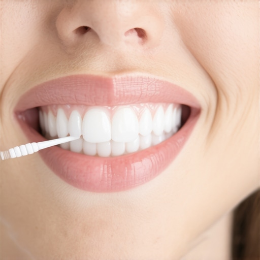 Testing Veneer Fit with Dental Floss A person flossing their new porcelain veneers to check for tightness and dental cement