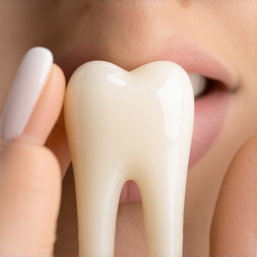 The Nuance of Porcelain Veneer Translucency Professional dentist comparing a realistic translucent veneer to a natural tooth profile.