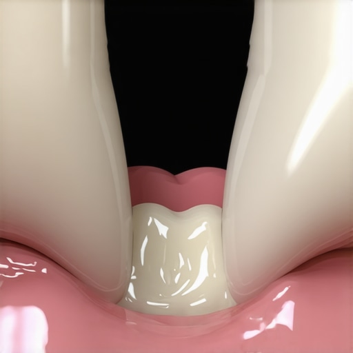 The science of biomimetic porcelain bonding Close-up of a porcelain veneer bonding process showing enamel preservation