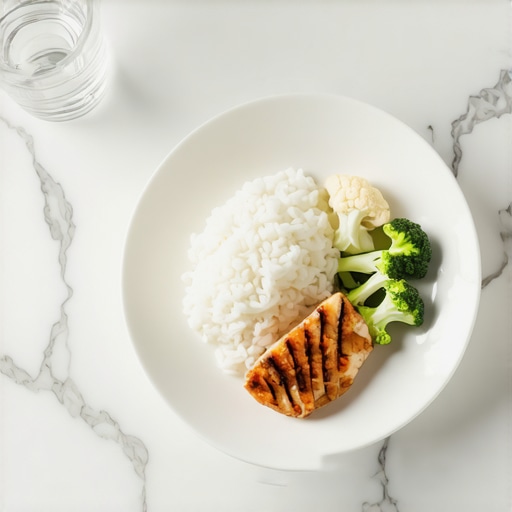 A plate of white-colored foods suitable for the first 48 hours after teeth whitening.