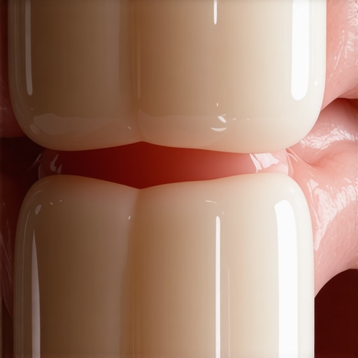 Close-up of a translucent dental veneer showing natural light passing through its edges.