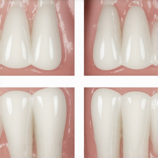 Understanding Dental Translucency and Metamerism Close up of dental veneers and natural teeth showing how light interacts with the porcelain surface.