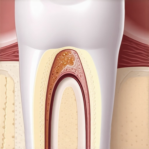 Understanding the Biological Width in Cosmetic Dentistry Cross-section of a tooth with a veneer showing gum and bone relationship
