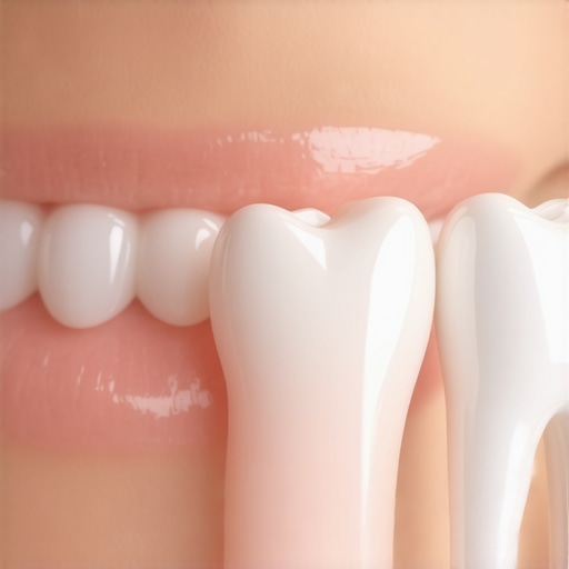 Veneer Texture and Translucency Comparison Comparison of a realistic porcelain veneer and a natural tooth showing lifelike translucency.