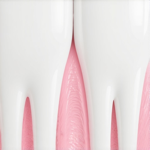 Close-up of dental veneer integration with healthy gum tissue